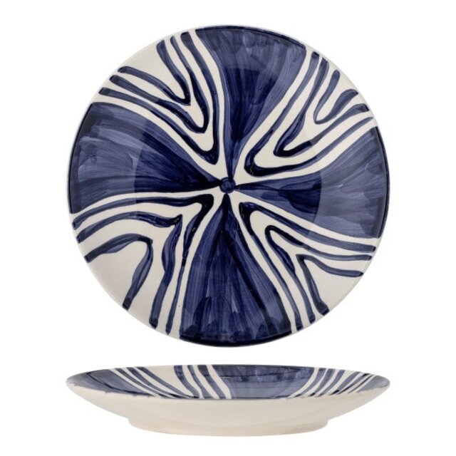 Bloomingville Shama borden blauw Ø27cm set van 6 stuks - 82060435