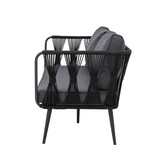 Bloomingville Pavone bank zwart - 82064276 Bloomingville Pavone bank zwart - 82064276