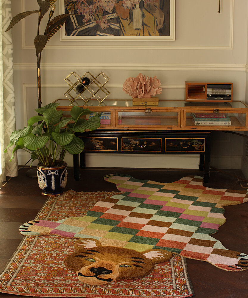 Doing Goods Alfombra con osito a cuadros Archie XL - 5703100000