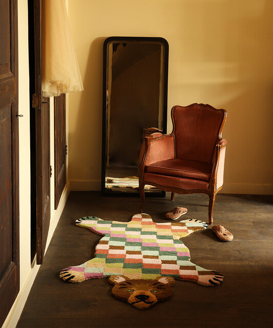 Doing Goods Alfombra con osito a cuadros Archie L - 1.45.10.094.099.5