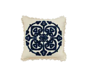 Nordal Coussin Ursa blanc cassé/bleu avec rembourrage