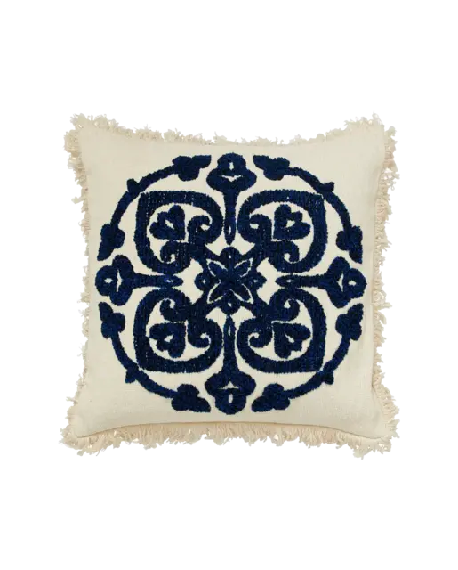 Nordal Ursa pude off white/blue inklusive fyld - 2590 Nordal Ursa pude off white/blue inklusive fyld - 2590