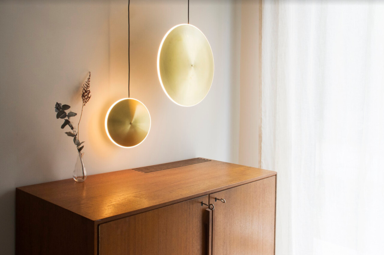 Graypants Dish10v hanging lamp brass - GP-285