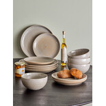 Bloomingville Taupe tableware set of 12 pieces - 82060575