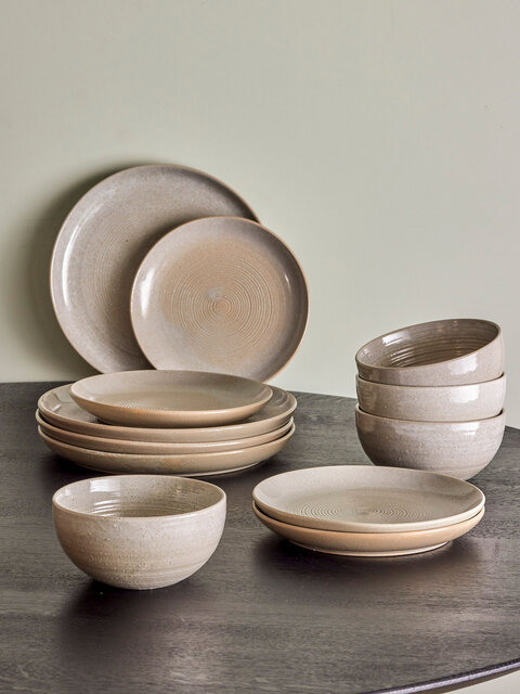 Bloomingville Taupe servicesæt med 12 dele - 82060575
