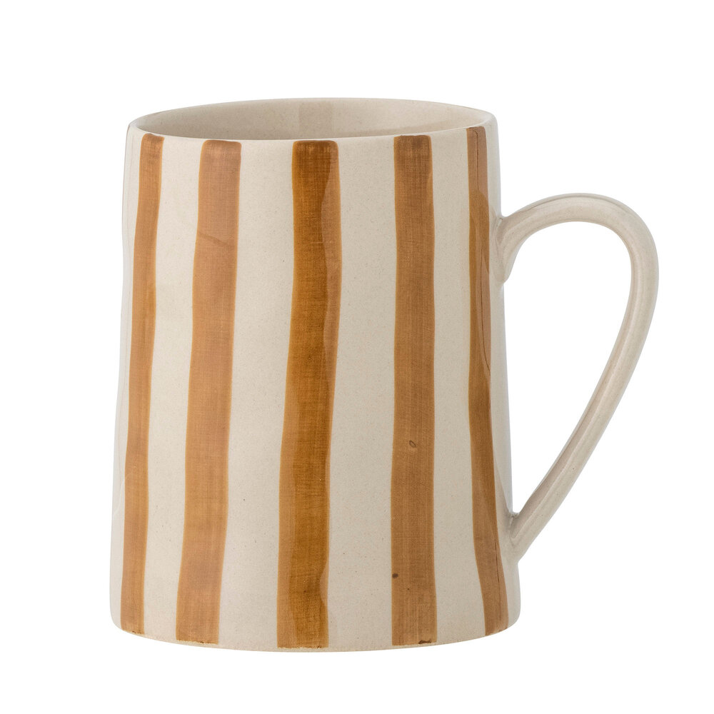 Bloomingville Begonia Tazza In Gres Rosa - Capacità 440ml, Decorata A Mano, Stile Scandinavo