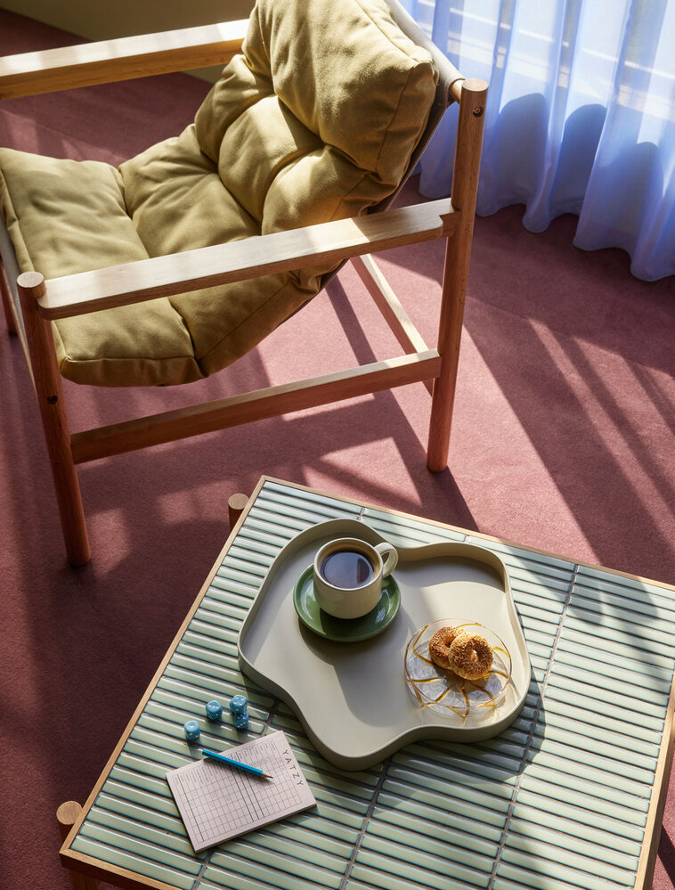 Hubsch Table basse en carrelage menthe/naturel - 881934