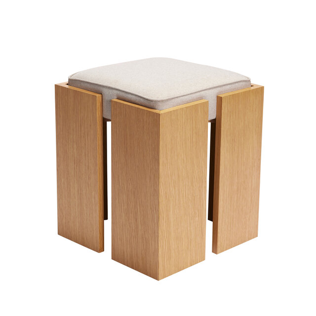 Hubsch Forma stool sand/natural - 881912