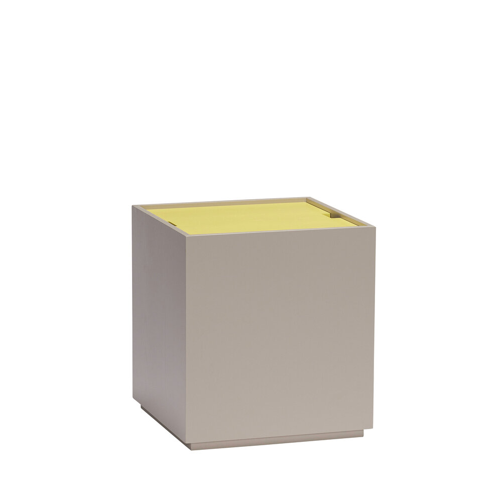 Hubsch Vault side table/storage box gray/yellow - 021911