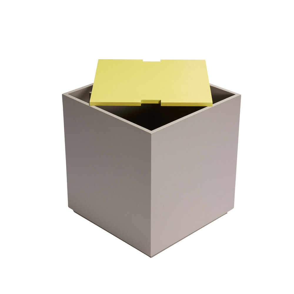 Hubsch Table d'appoint/boîte de rangement Vault gris/jaune - 021911