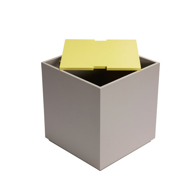 Hubsch Tavolino/contenitore Vault grigio/giallo - 021911 Hubsch Tavolino/contenitore Vault grigio/giallo - 021911
