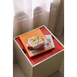 Hubsch Vault side table/storage box light green/red - 021910