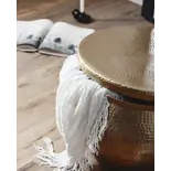 Nordal Colcha de lino con flecos - blanco Nordal Colcha de lino con flecos - blanco