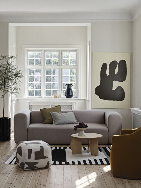 Broste Copenhagen Mundo Sitzpuff braun/beige - 70030208