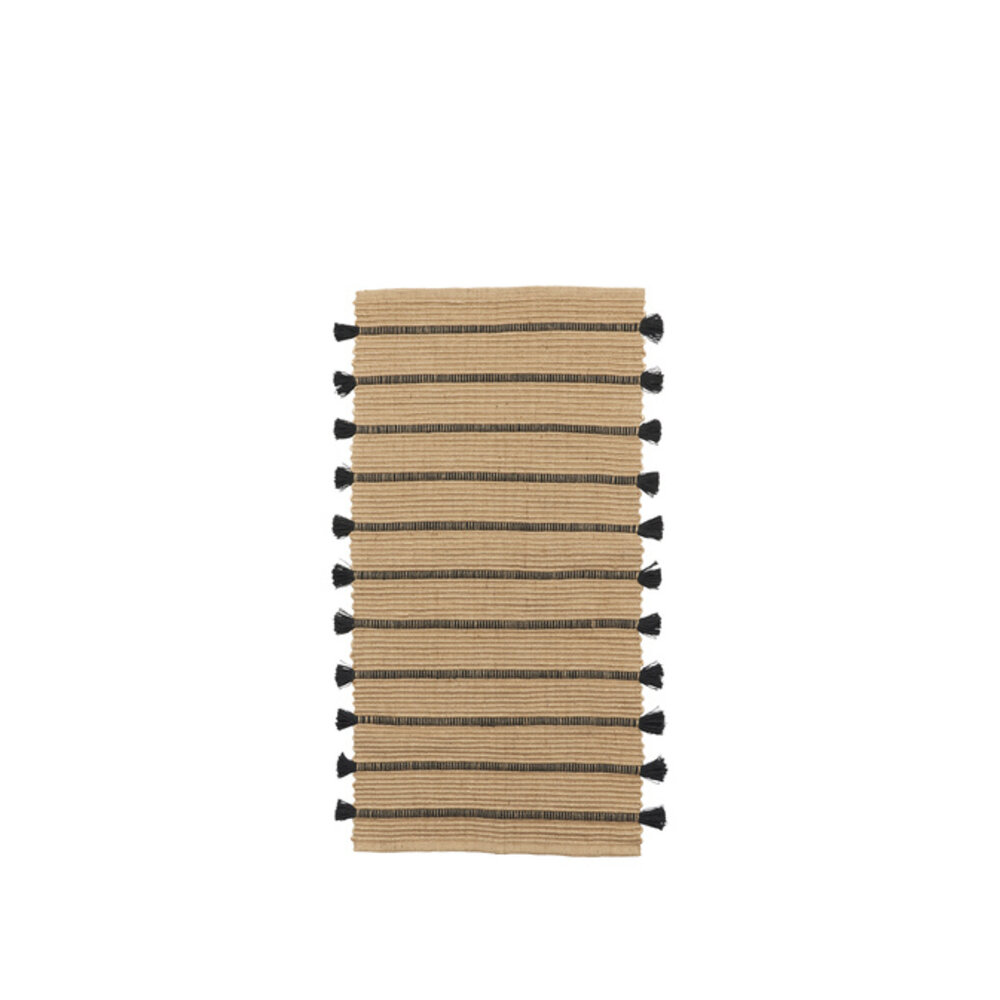 Broste Copenhagen Ezra Teppich natur/schwarz 70x140cm - 71110387 Broste Copenhagen Ezra Teppich natur/schwarz 70x140cm - 71110387