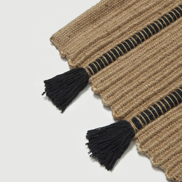Broste Copenhagen Ezra vloerkleed naturel/zwart 70x140cm - 71110387