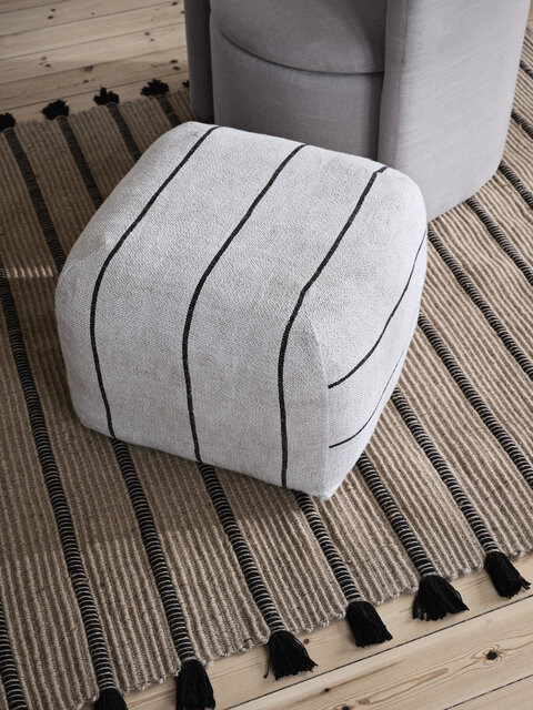 Broste Copenhagen Ezra vloerkleed naturel/zwart 70x140cm - 71110387
