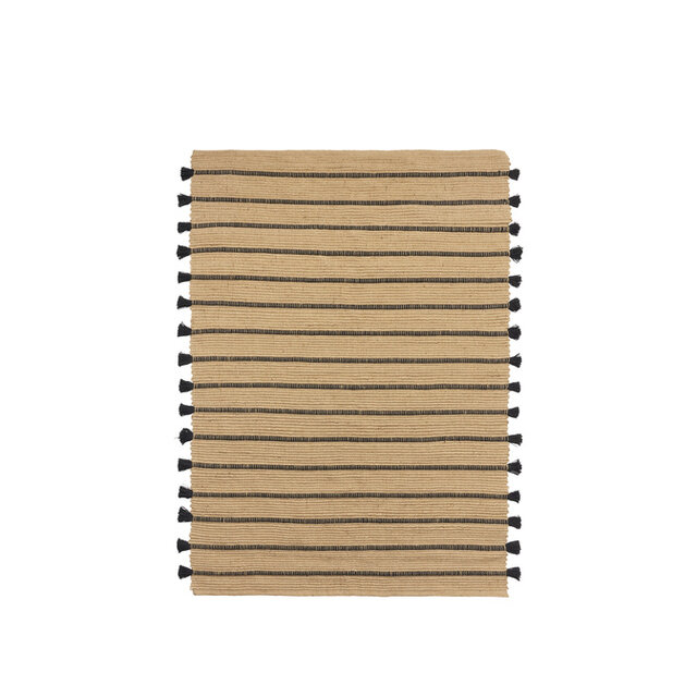 Broste Copenhagen Tapis Ezra naturel/noir 140x200cm - 71110389
