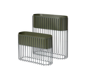 Broste Copenhagen Fenja planter on standard green set of 2 pieces Broste Copenhagen Fenja planter on standard green set of 2 pieces