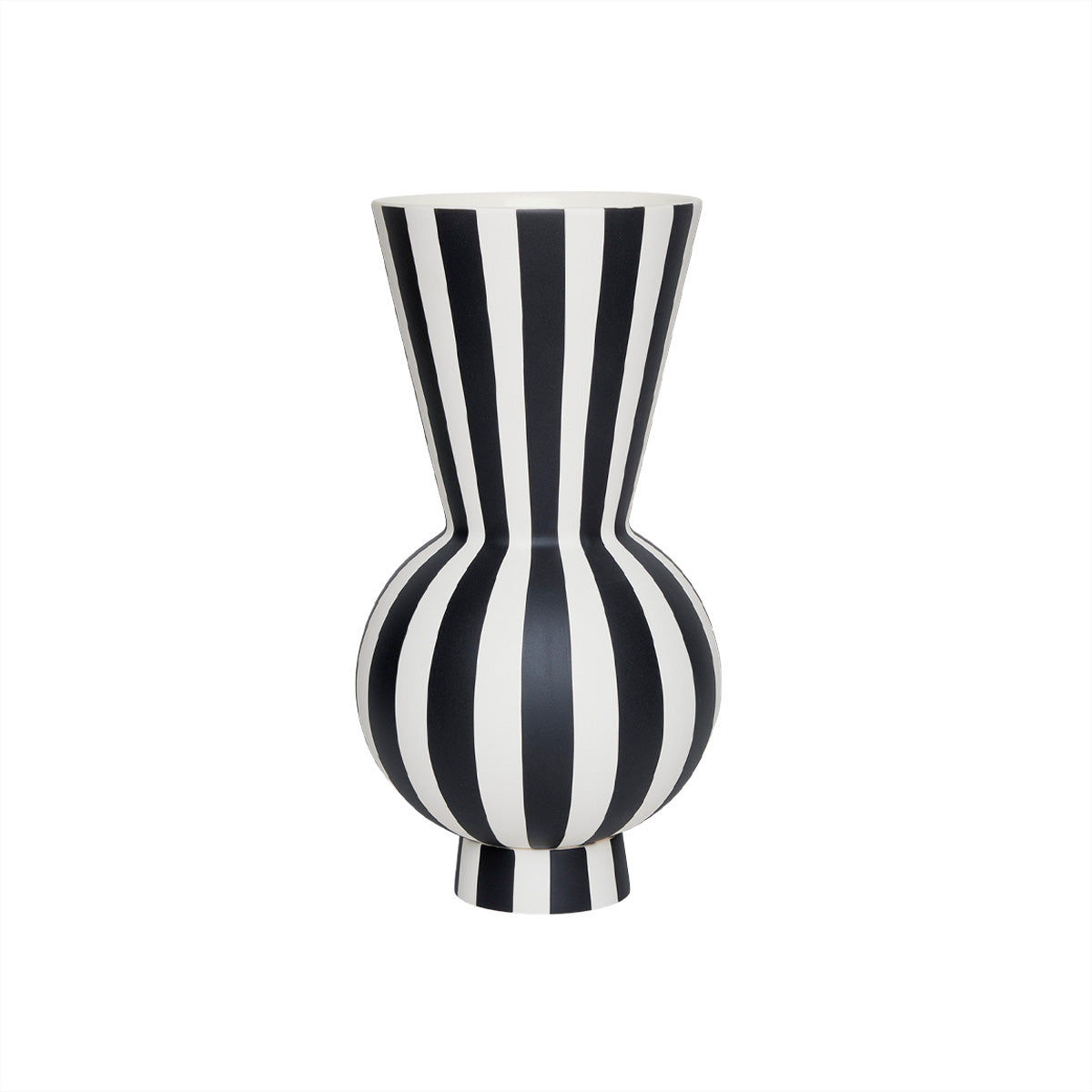 OYOY Vase Toppu rond blanc/noir - L301173