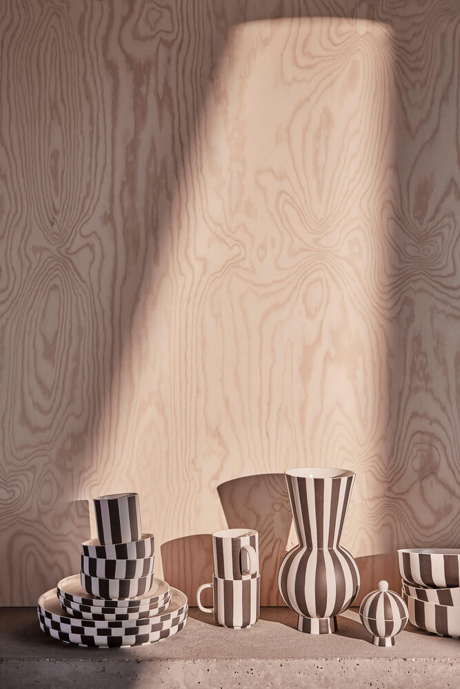 OYOY Toppu vase rund hvit/svart - L301173