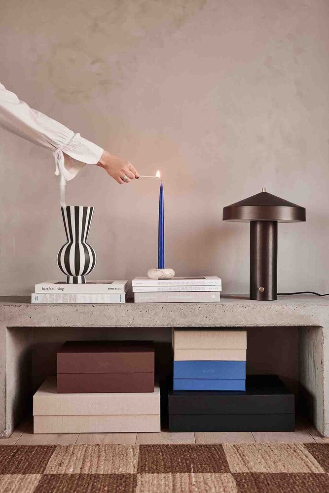 OYOY Toppu vase rund hvit/svart - L301173