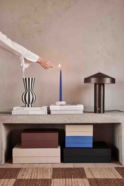 OYOY Toppu vase rund hvid/sort - L301173 OYOY Toppu vase rund hvid/sort - L301173