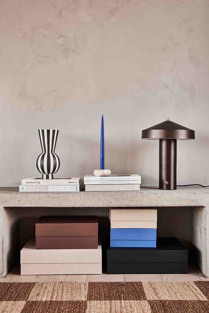 OYOY Toppu vase rund hvit/svart - L301173