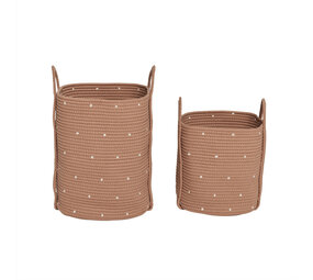 OYOY Punktkörbe Karamell, 2er-Set OYOY Punktkörbe Karamell, 2er-Set