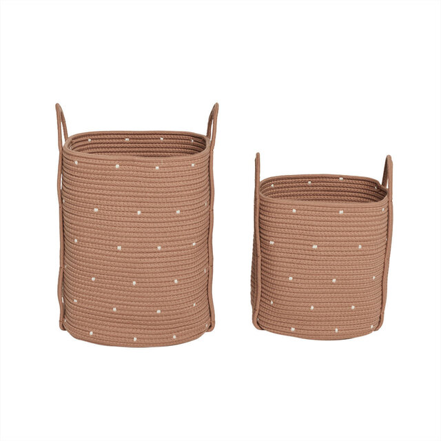 OYOY Dot manden caramel set van 2 stuks - L301040
