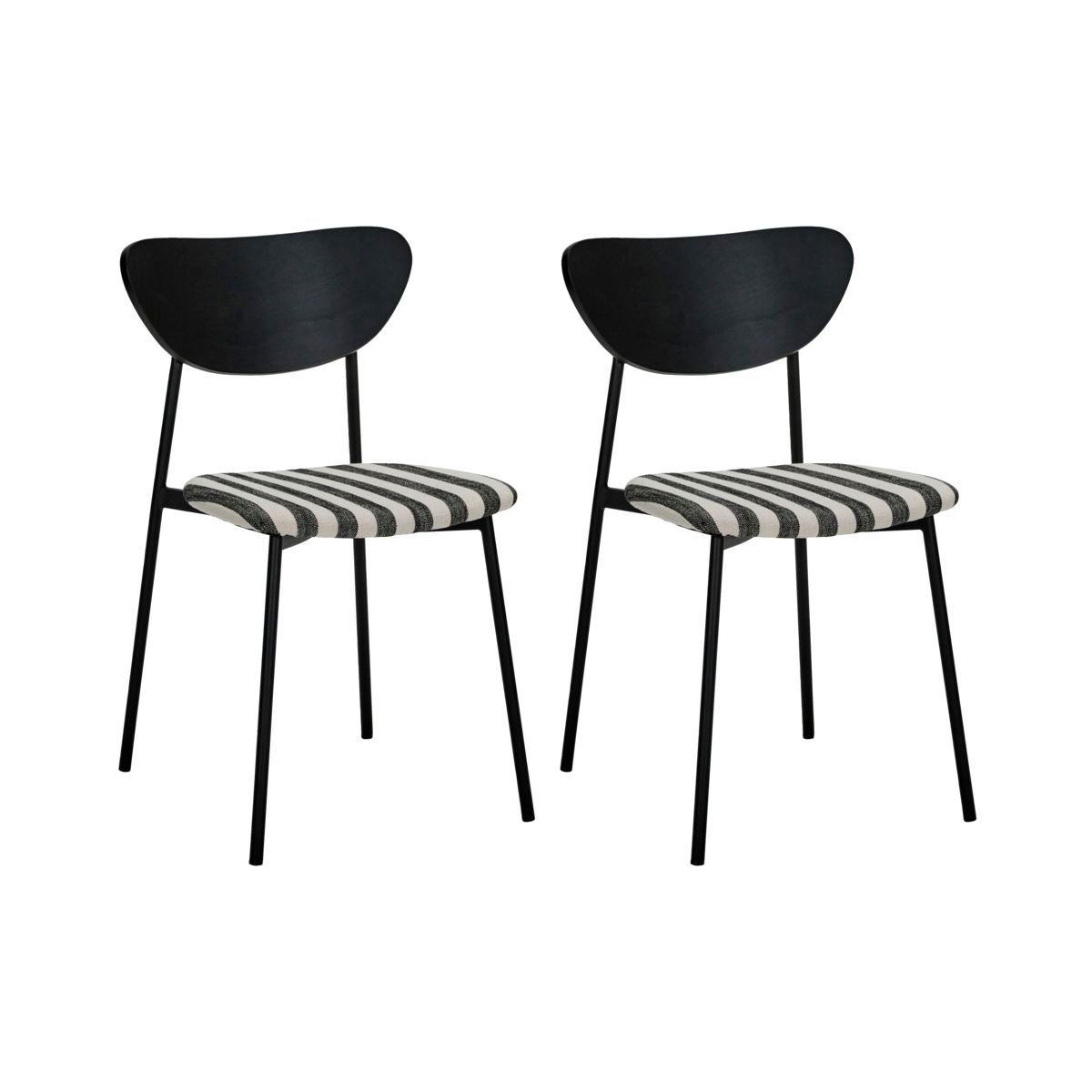 House Doctor Black/White Must Chairs Set Of 2 - 209343044