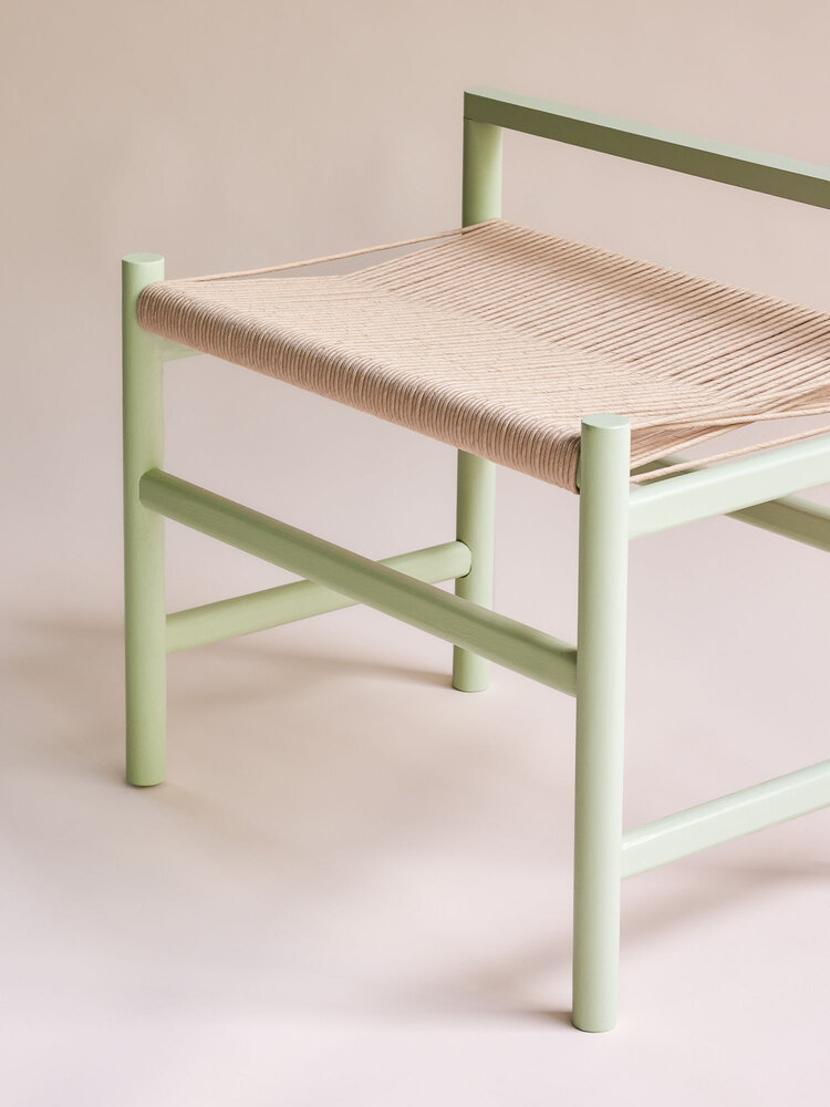Hubsch Heritage bench small light green - 882013 Hubsch Heritage bench small light green - 882013