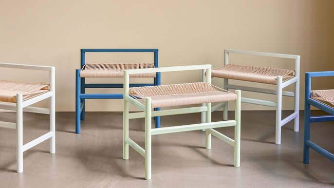 Hubsch Heritage bench small light gray