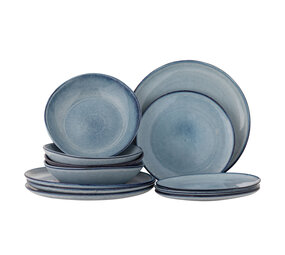 Bloomingville Sandrine tableware set of 12 pieces blue