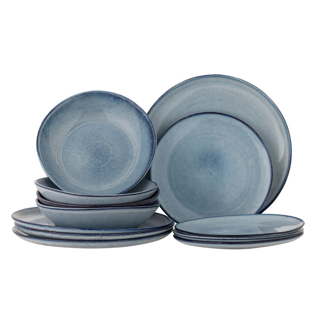 Bloomingville Sandrine Geschirrset 12-teilig blau - 82068305