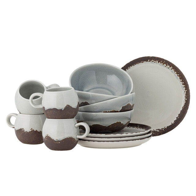 Bloomingville Paula service de table petit déjeuner 12 pièces marron - 82060940