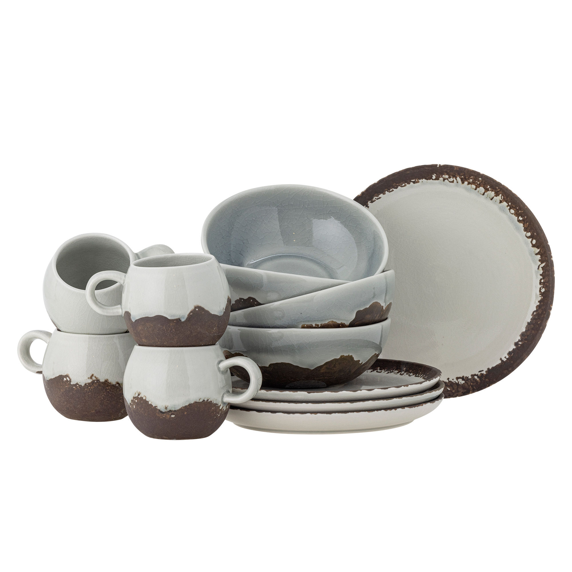 Bloomingville Paula service de table petit déjeuner 12 pièces marron - 82060940