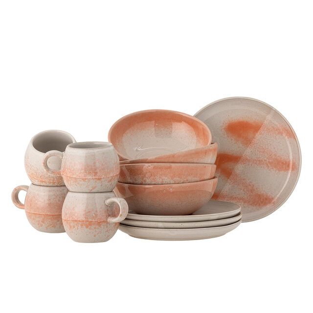 Bloomingville Set stoviglie da colazione Paula da 12 pezzi arancione - 82061528