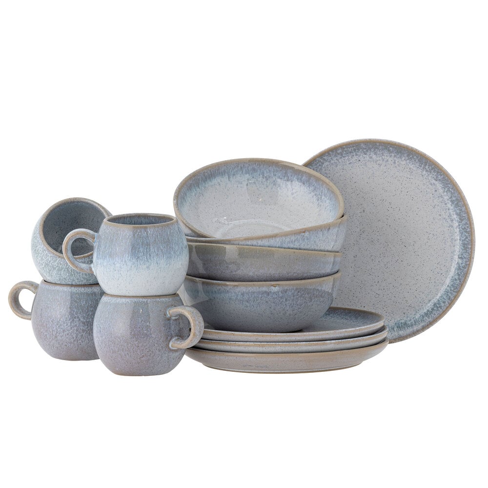 Bloomingville Paula Frühstücksgeschirr-Set 12-teilig blau