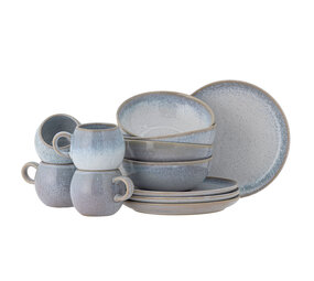 Bloomingville Paula ontbijt servies set van 12 stuks blauw