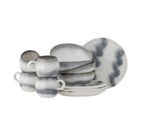 Bloomingville Paula breakfast tableware set of 12 pieces, gray Bloomingville Paula breakfast tableware set of 12 pieces, gray