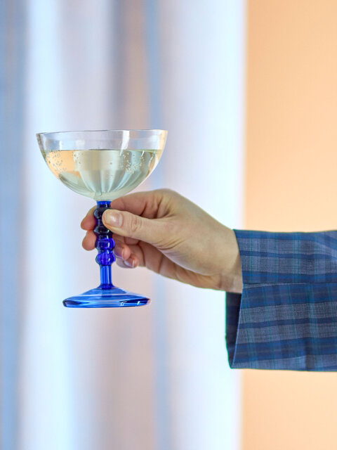 Bloomingville Noemi cocktailglazen blauw set van 6 stuks - 82068208
