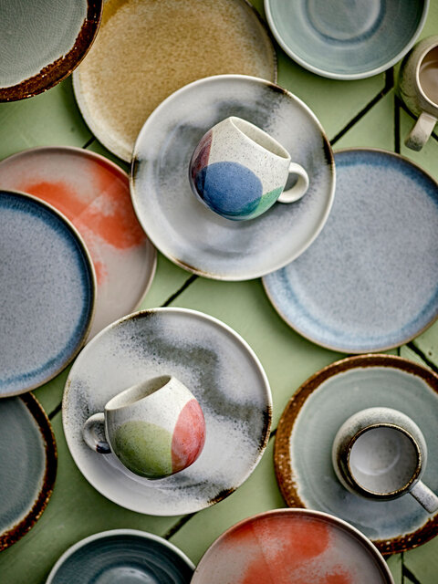Bloomingville Paula mokken bruin/blauw set van 6 stuks - 82062547
