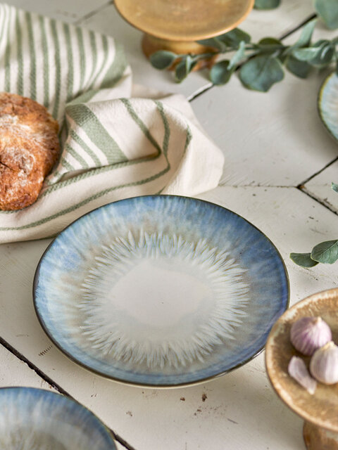 Bloomingville Calen borden Ø22cm blauw set van 6 stuks - 82061424
