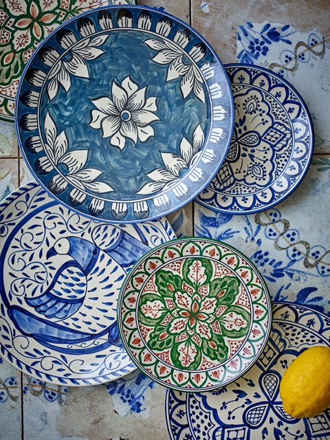 Bloomingville Karlie tallerkener Ø27,5cm blå sæt med 6 dele - 82068306 Bloomingville Karlie tallerkener Ø27,5cm blå sæt med 6 dele - 82068306