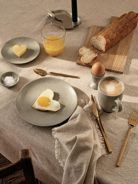 Broste Copenhagen Elouise tafelkleed grijs/gebroken wit 160x200cm - 71210356
