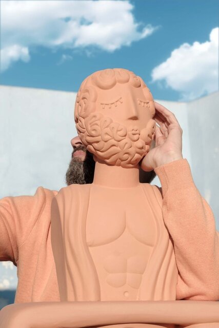 Seletti Magna graecia terracotta bust man object - 11512