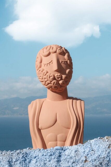Seletti Magna graecia terracotta bust man object - 11512