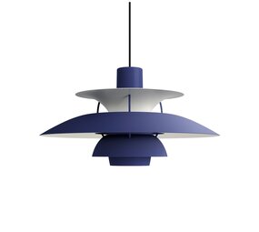Louis Poulsen Lampe à suspension PH 5 monochrome indigo poussiéreux Louis Poulsen Lampe à suspension PH 5 monochrome indigo poussiéreux