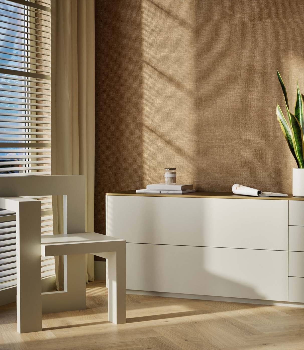 KEK Amsterdam Papier peint naturel chic aspect lin San Diego - SW-004